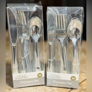 Silver Durable plastic Flatware Set (120pc) NWT